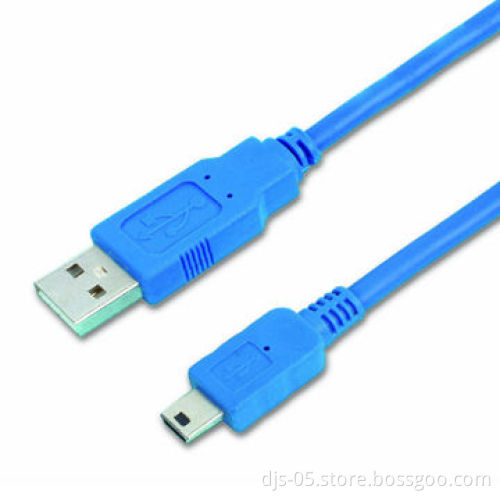 USB A Male to Mini 5P Male Cable, High Speed, Good Quality, RoHS Compliant, High Performance